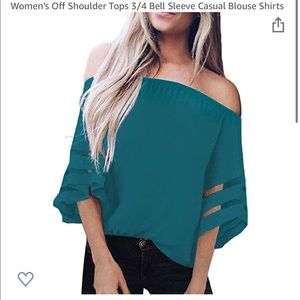 3/4 Bell Sleeve Off Shoulder Blouse